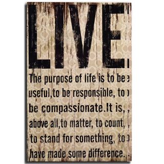 Adeco Live Decorative Wood Wall Sign Plaque
