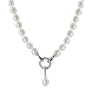 0mm Cultured Freshwater Pearl and Diamond Accent Enhancer