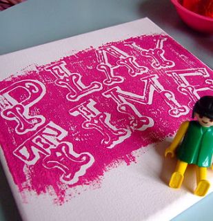 'playtime' hand printed mini canvas by something wonderful design