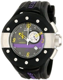 Invicta Men's 11125 S1 Rally Chronograph Black and Purple Dial Black Polyurethane Watch at  Men's Watch store.