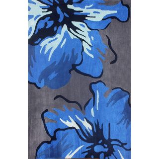 Nuloom Hand tufted Floral Synthetics Blue Rug (5 X 8)
