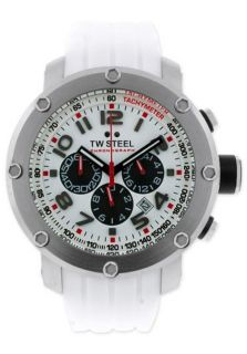 TW Steel TW122  Watches,Mens Grandeur White Dial Rubber, Casual TW Steel Quartz Watches