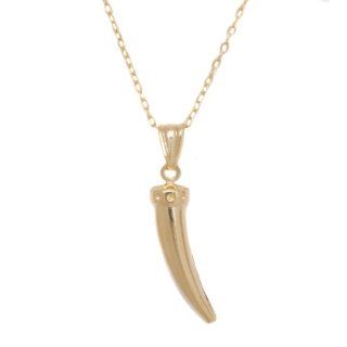 Valentines 18K Gold Overlay Shark Tooth Pendant