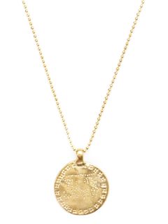 Gold Sundial Coin Pendant Necklace by ARIANNE JEANNOT