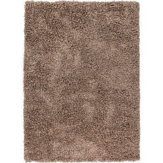 Handwoven Shags Abstract pattern Brown Ultra plush Rug (2 X 3)