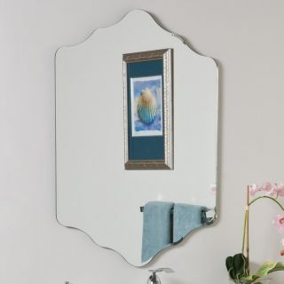 Decor Wonderland Vandam 31.5 in H x 23.6 in W Arch Frameless Bathroom Mirror with Hardware and Beveled Edges
