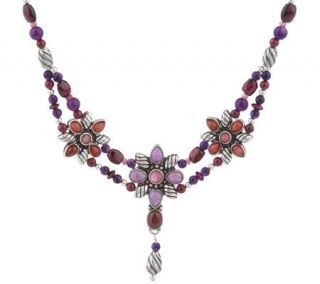 Carolyn Pollack Sterling Flower Berry Necklace —
