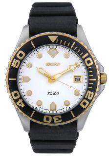 Seiko SJT044P  Watches,Mens Two Tone Black Rubber, Casual Seiko Quartz Watches