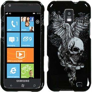 Black Skull Hard Skin Case Cover for Samsung Focus S SGH i937 w/ Free Pouch Cell Phones & Accessories