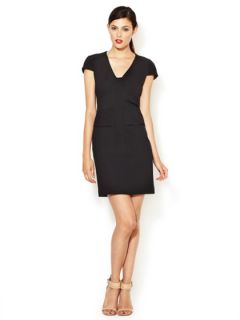 Jersey Cap Sleeve V Neck Dress by 4.collective