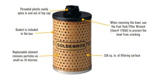 Goldenrod Replacement Fuel Filter Element — Fits Item# 1703  Oil Filters   Fuel Filters