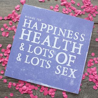 'health, happiness and sex' card by zoe brennan