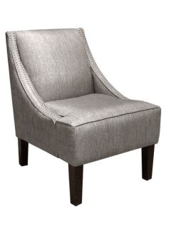 Groupie Pewter Nail Button Swoop Arm Chair by Platinum Collection by SF Designs