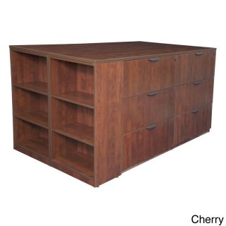 Stand Up Lateral File Quad With Bookcase End