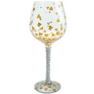 Santa Barbara Design Studio C GLS20 5517H Lolita Super Bling Collection Wine Glass, Heart of Gold Kitchen & Dining