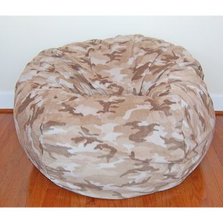 Ahh Products Tan Camouflage Washable Fleece 36 inch Bean Bag Chair Off White Size Large