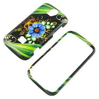Aqua Flower Protector Case for T Mobile myTouch Q (Huawei myTouch U8730) Cell Phones & Accessories