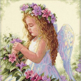 Passion Flower Angel Counted Cross Stitch Kit   11 x 11
