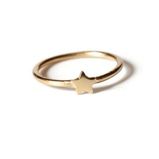 tiny star ring in 18k gold plated sterling silver by chupi
