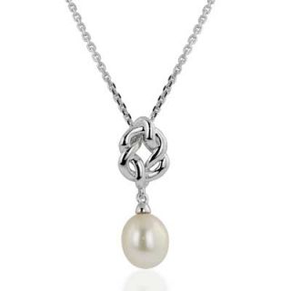 Honora 10.0   10.5mm Cultured Freshwater Pearl Love Knot Pendant in