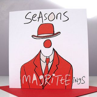 'seasons magritteings' pack of six christmas cards by cardinky