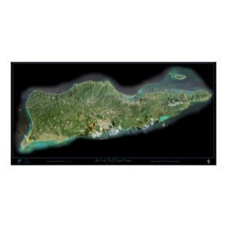 St. Croix U.S. Virgin Islands satellite poster