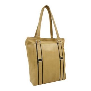 Womens Piel Leather Vertical Computer Tote 2759 Sand/chocolate Leather