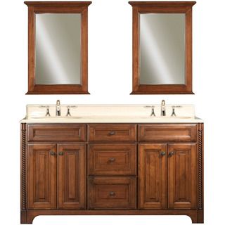 Water Creation Water Creation Spain 60 inch Classic Golden Straw Vanity With Marble Top And Two Matching Mirrors Brown Size Double Vanities