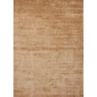 Hand loomed Solid pattern Brown Bamboo silk Rug (2 X 3)
