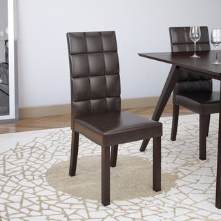 Corliving Atwood Dark Brown Leatherette Dining Chairs (set Of 2)