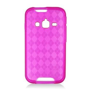 Pink Clear Patterned Flex Cover Case for Samsung Galaxy Rugby Pro SGH I547 Cell Phones & Accessories