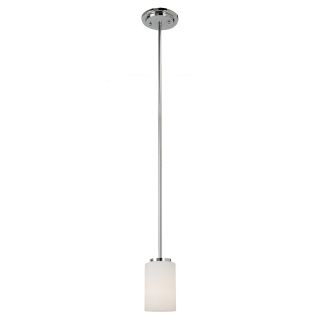 Sea Gull Lighting 1 light Chrome Finish Mini pendant With Etched Opal White Glass