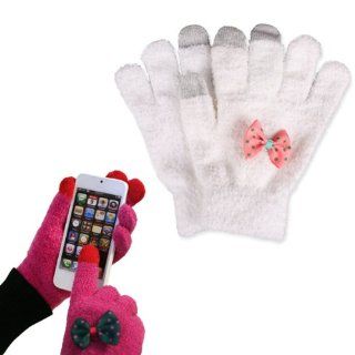 Pogni Ribbon Smartphone Gloves (White) Cell Phones & Accessories
