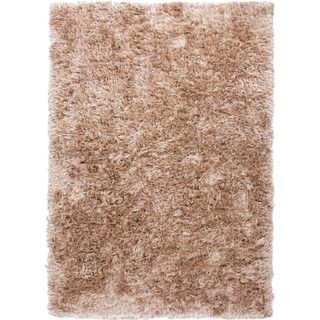 Handwoven Shags Solid Pattern Brown Area Rug (4 X 6)