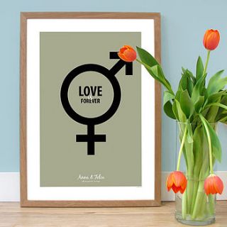 personalised 'symbol of love' poster by a piece of ltd