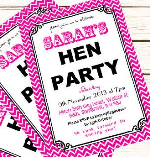 personalised 'hen party' invitations by precious little plum