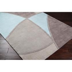 Hand tufted Contemporary Retro Chic Green Grey/Blue Abstract Rug (2'6 x 8') Runner Rugs