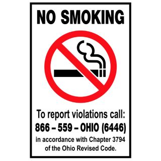 Hillman Sign Center 12 in x 8 in Smoking  Ohio Sign