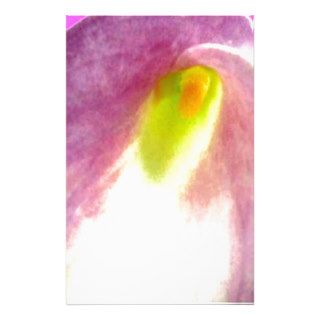 Beautiful pink calla lily flower close up view stationery paper
