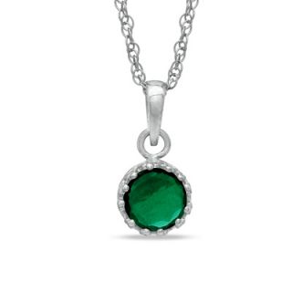 0mm Lab Created Emerald Crown Pendant in Sterling Silver   Zales