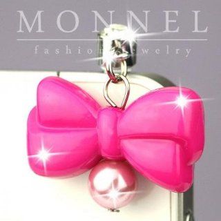 ip557 Cute Plastic Bow Bead Anti Dust Plug Cover For iPhone 4 4S Cell Phones & Accessories