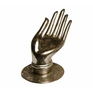 5.1 inch Silvertone Open Buddha Hand Sculpture