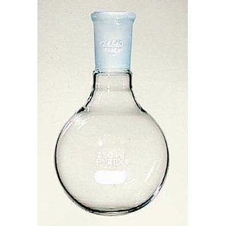 Pyrex Flasks with Joints, Short Necks, Round Bottom, Flask 250ml 1/cs Science Lab Boiling Flasks