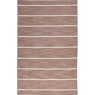 Reversible Handmade Flat weave Stripe pattern Brown Rug (4 X 6)