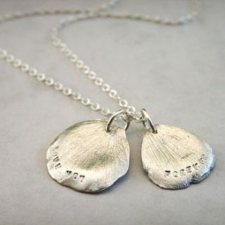 personalised silver petal necklace by bbel