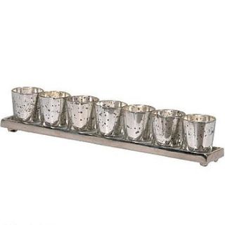 silver antique t light holders on stand by marquis & dawe