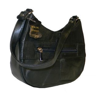 Hollywood Tag Black Lambskin Leather Boat shaped Shoulder Bag Shoulder Bags