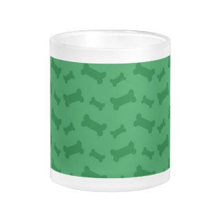 Cute green dog bones pattern coffee mug