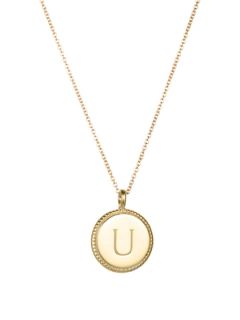 "U" Initial Pendant Necklace by Amelia Rose Design