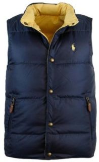 Polo Ralph Lauren Mens Reversible Down Filled Puffer Vest   XXL   Navy/Yellow at  Mens Clothing store Outerwear